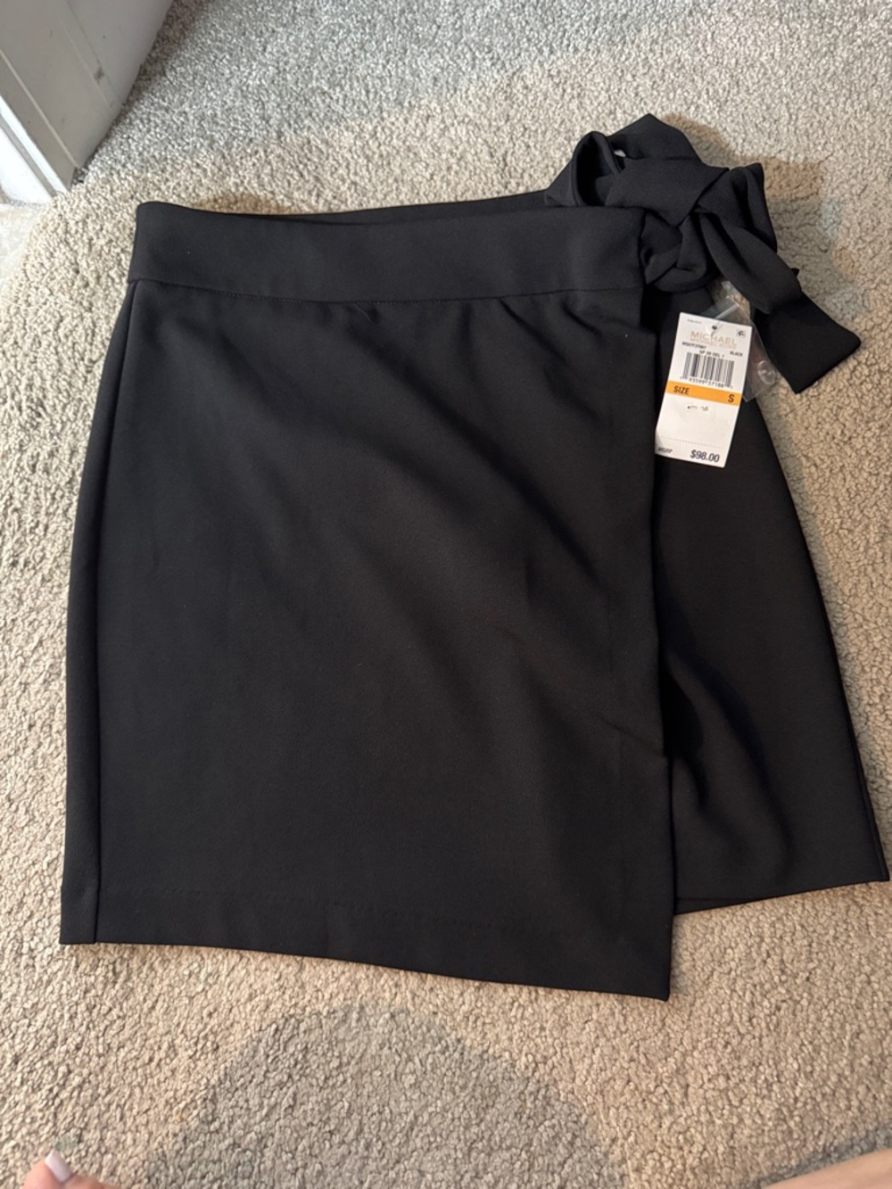Michael Kors Black Skirt with Side Tie Accent